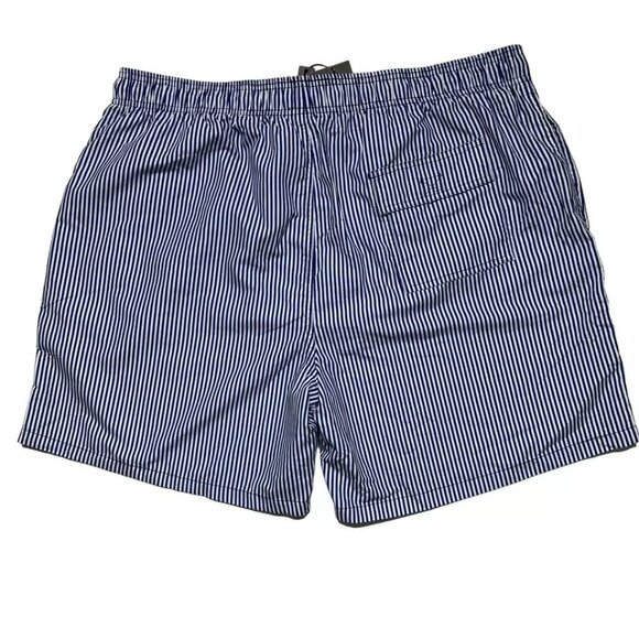 SILKWORLD Striped Swim Trunks Shorts Size 3XL Blue White 3 Pockets Quick Dry - Picture 5 of 9
